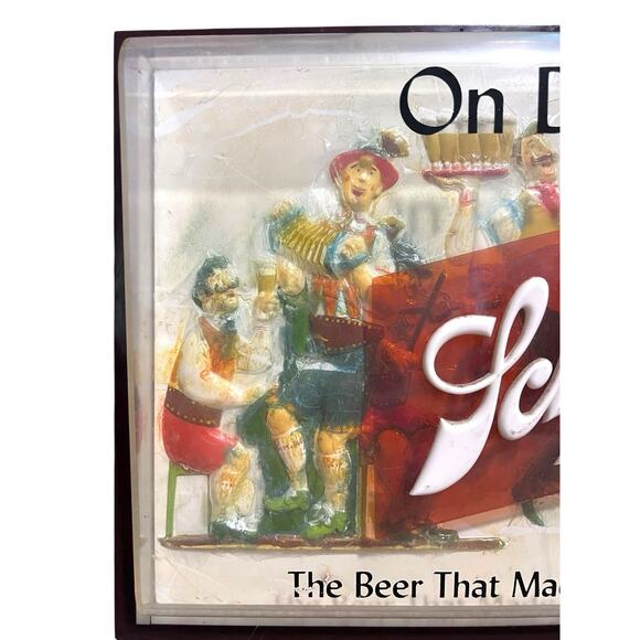 Vintage 1957 SCHLITZ “On Draught” 3D Beer That Made Milwaukee Famous Bar Sign - Picture 3 of 14